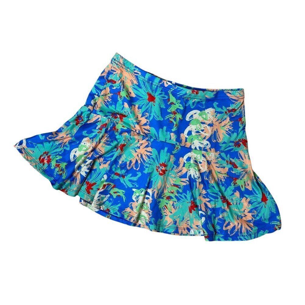 SHEIN Floral Ruffle Knit Stretch Mini Skirt Size 6